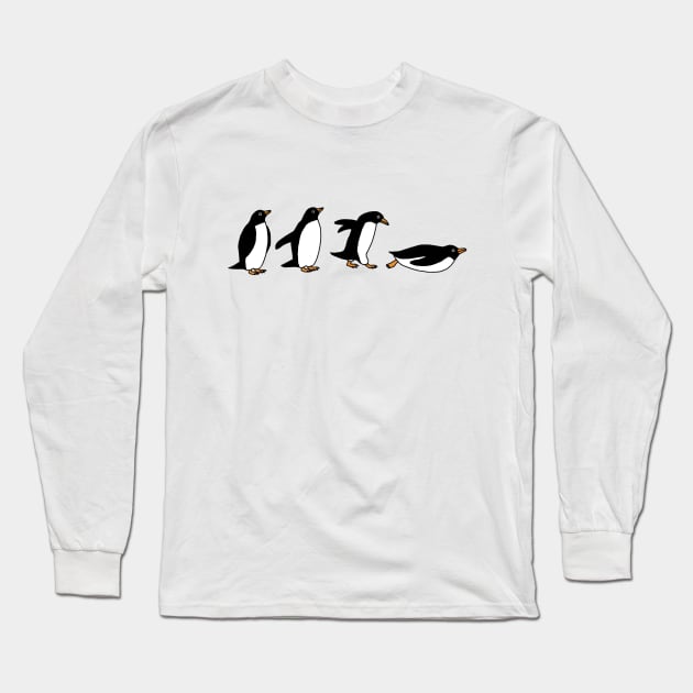 Penguin Slide Long Sleeve T-Shirt by imphavok